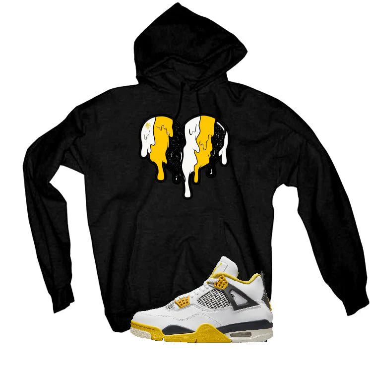 Air Jordan 4 WNNS “Vivid Sulfur” | illcurrency Black T-Shirt (Heart) - Image 3