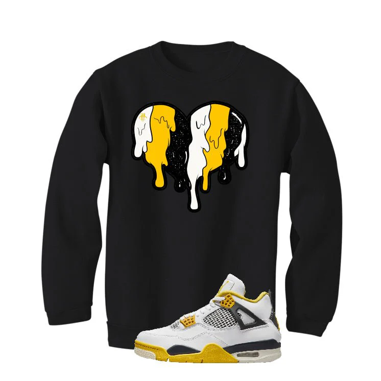 Air Jordan 4 WNNS “Vivid Sulfur” | illcurrency Black T-Shirt (Heart) - Image 4