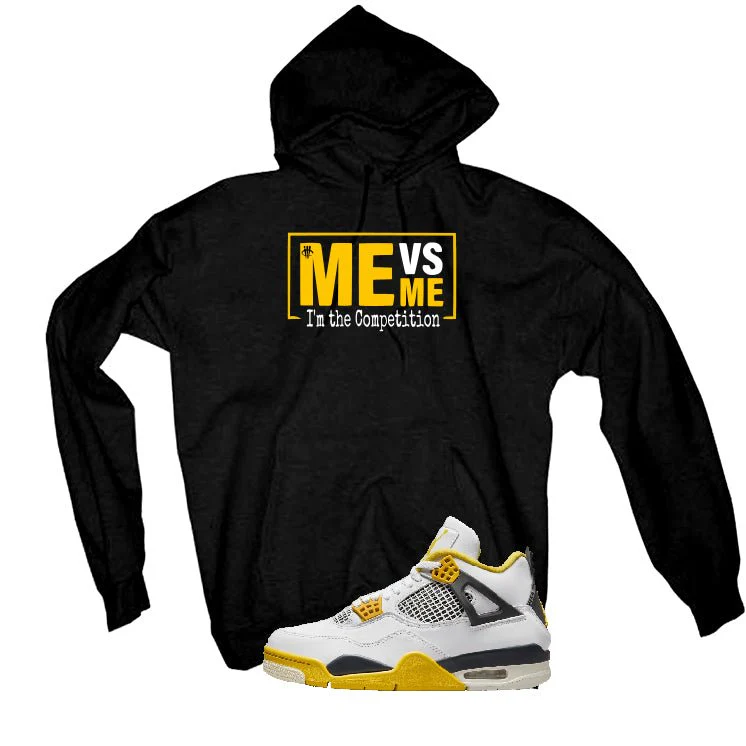 Air Jordan 4 WNNS “Vivid Sulfur” | illcurrency Black T-Shirt (Me vs Me) - Image 3
