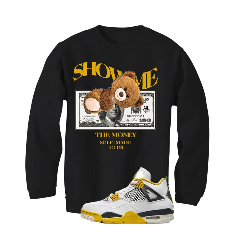 Air Jordan 4 WNNS “Vivid Sulfur” | illcurrency Black T-Shirt (SHOW ME) - Image 3