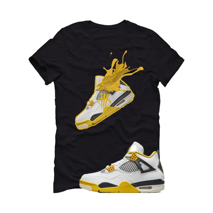 Air Jordan 4 WNNS “Vivid Sulfur” | illcurrency Black T-Shirt (SPLASH 4) - Image 2