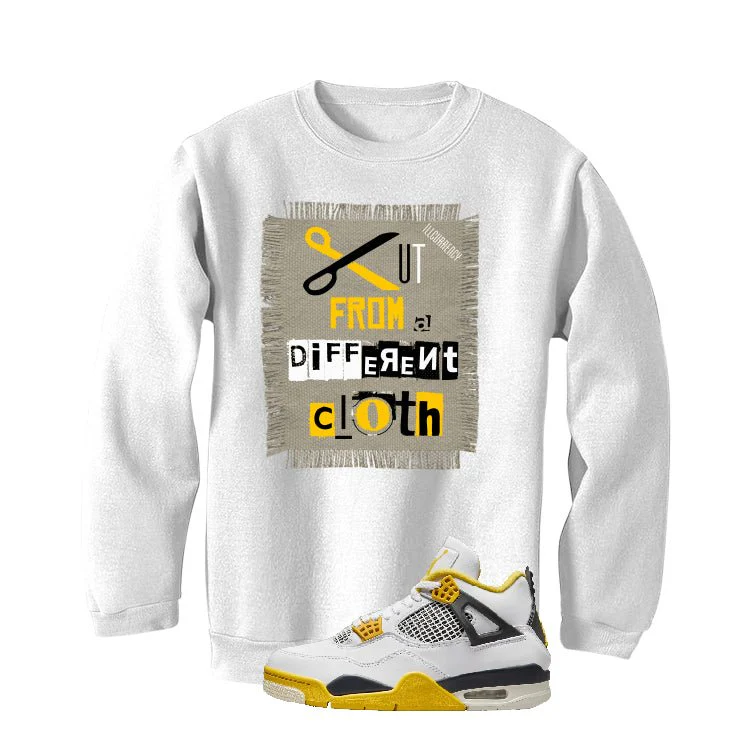 Air Jordan 4 WNNS “Vivid Sulfur” | illcurrency White T-Shirt (Cut from a different cloth) - Image 4