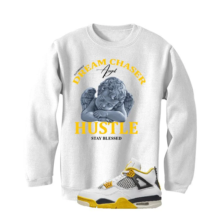 Air Jordan 4 WNNS “Vivid Sulfur” | illcurrency White T-Shirt (Dream Chaser Angel) - Image 3