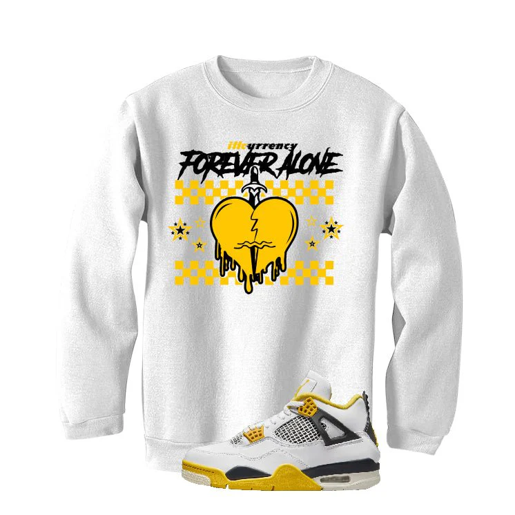 Air Jordan 4 WNNS “Vivid Sulfur” | illcurrency White T-Shirt (Forever Alone) - Image 4