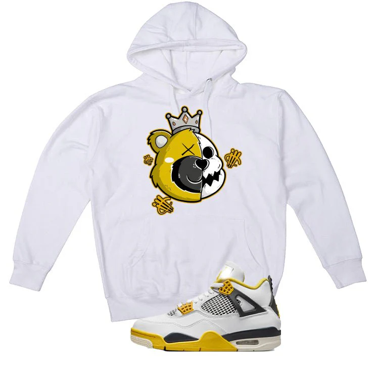 Air Jordan 4 WNNS “Vivid Sulfur” | illcurrency White T-Shirt (HALF KING BEAR) - Image 3