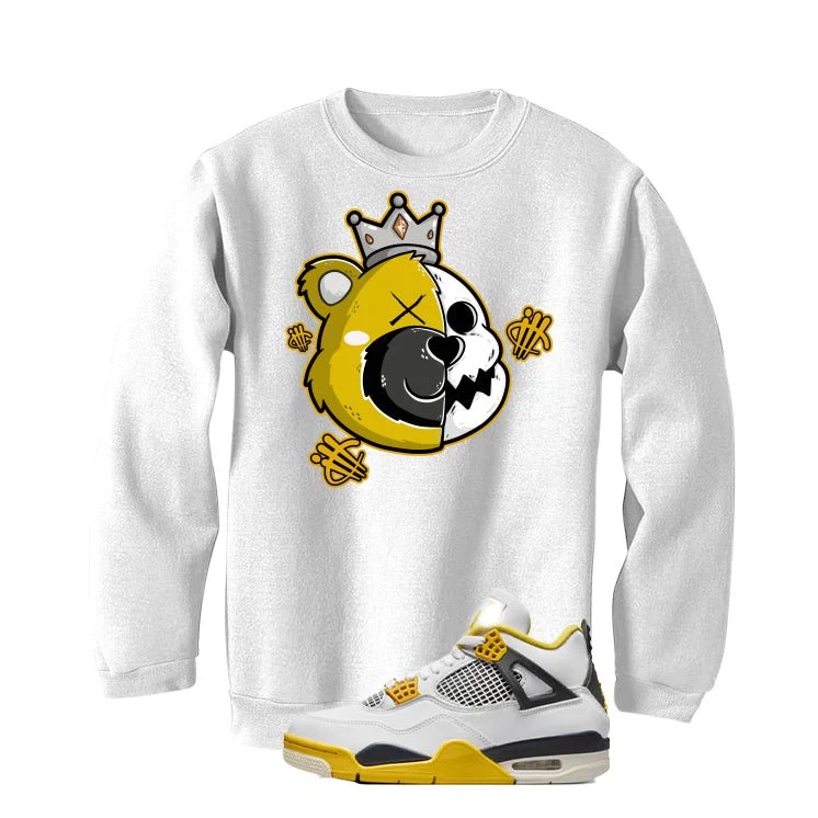 Air Jordan 4 WNNS “Vivid Sulfur” | illcurrency White T-Shirt (HALF KING BEAR) - Image 4