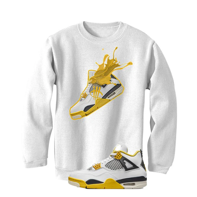 Air Jordan 4 WNNS “Vivid Sulfur” | illcurrency White T-Shirt (SPLASH 4) - Image 4