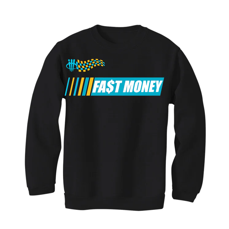 Air Jordan 5 “Aqua” Black T-Shirt (Fast Money) - Image 4