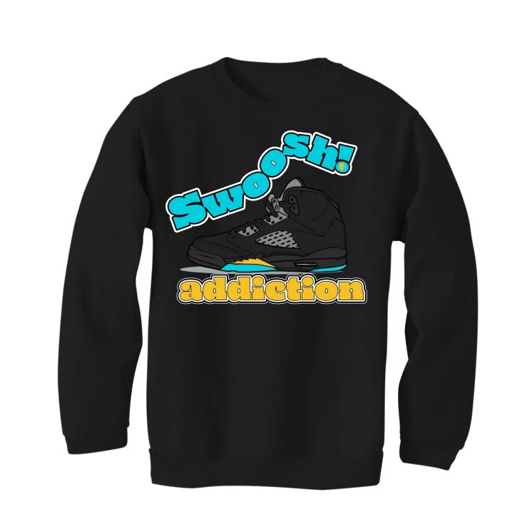 Air Jordan 5 Aqua - Black T-Shirt (SHOOSH IM ADDICTED) - Image 4