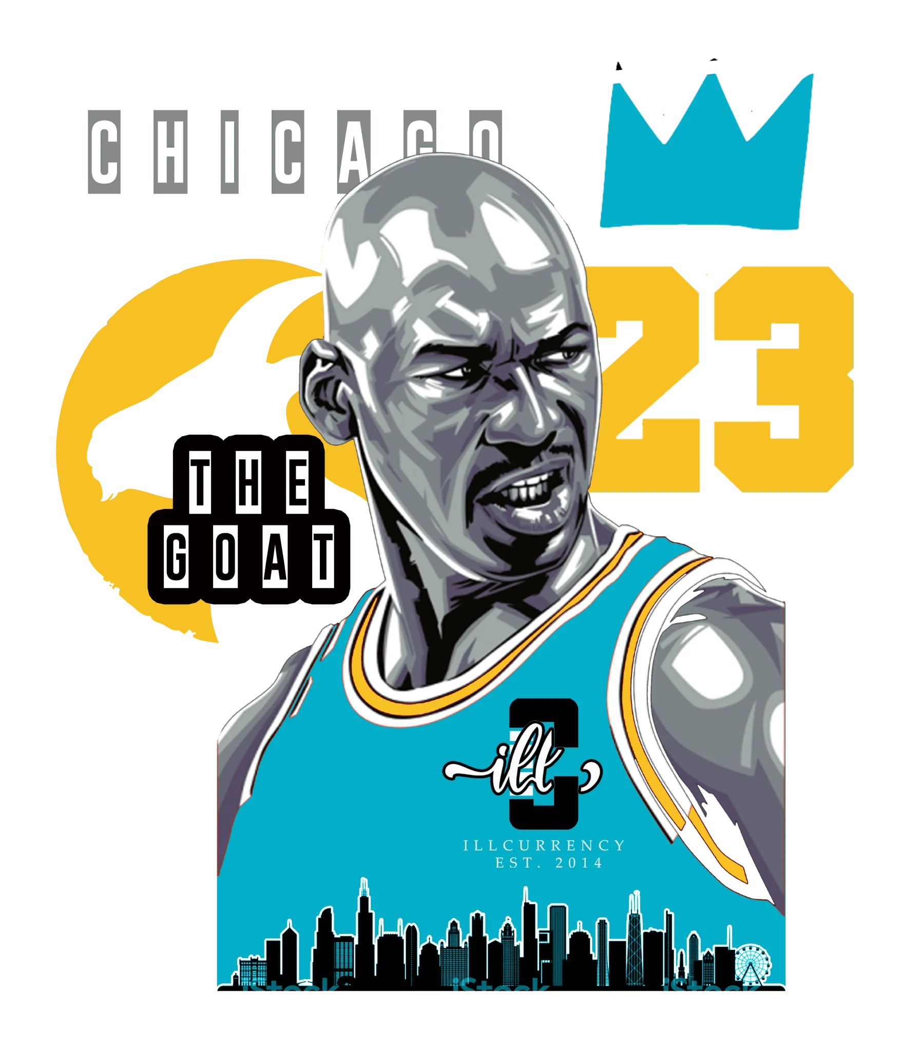 Air Jordan 5 Aqua - Black T-Shirt (The Goat)