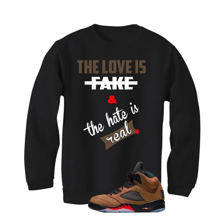 Air Jordan 5 Archaeo Brown Black T-Shirt (Love is Fake)| illcurrency - Image 4