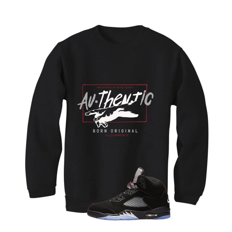Air Jordan 5 Black Metallic Reimagined Black T-Shirt (Authentic)| illcurrency - Image 4