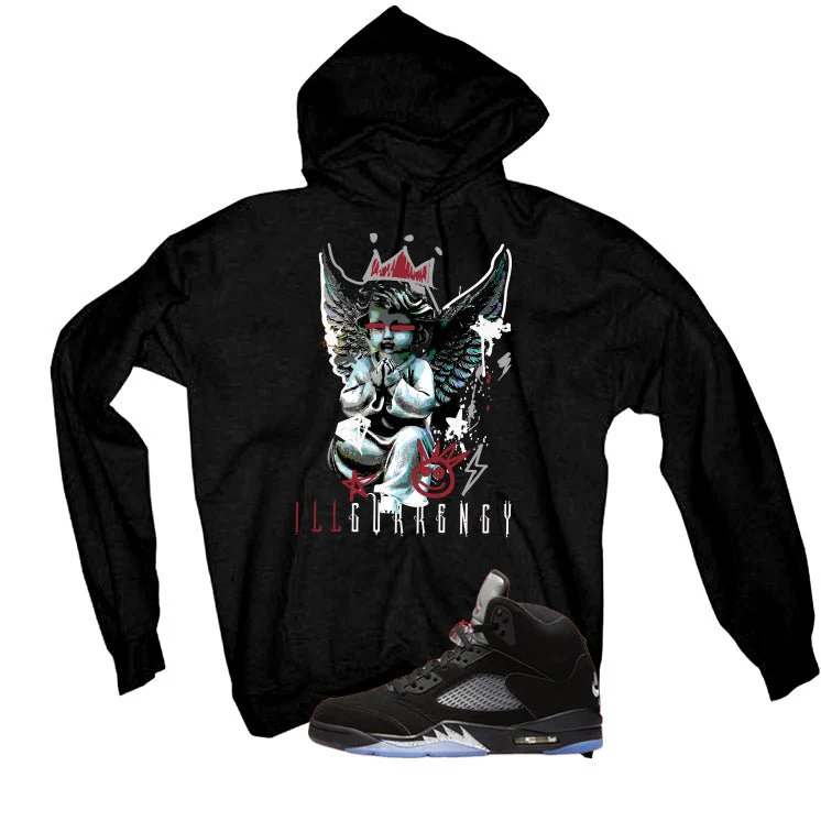 Air Jordan 5 Black Metallic Reimagined Black T-Shirt (Graffiti Angel)| illcurrency - Image 3