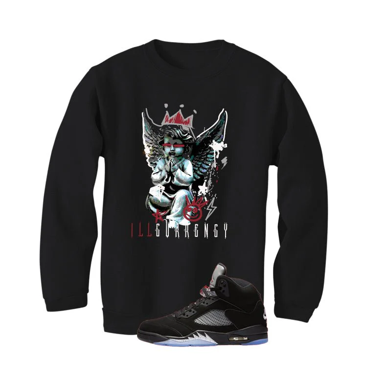 Air Jordan 5 Black Metallic Reimagined Black T-Shirt (Graffiti Angel)| illcurrency - Image 4