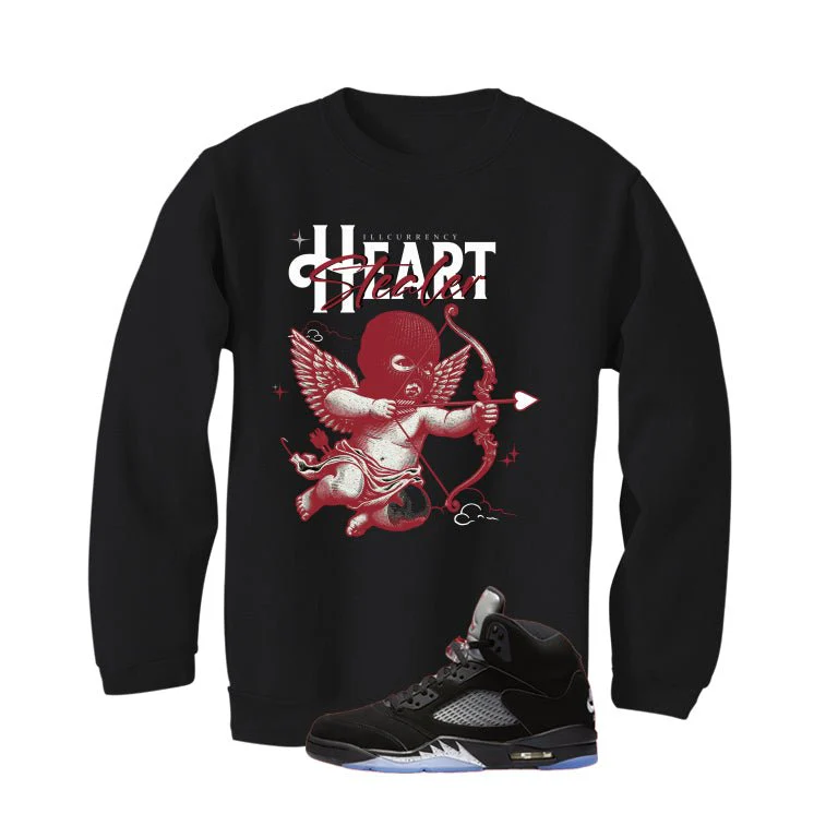 Air Jordan 5 Black Metallic Reimagined Black T-Shirt (Heart Stealer)| illcurrency - Image 4