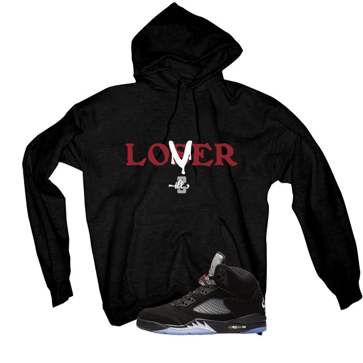 Air Jordan 5 Black Metallic Reimagined Black T-Shirt (Loser)| illcurrency - Image 3