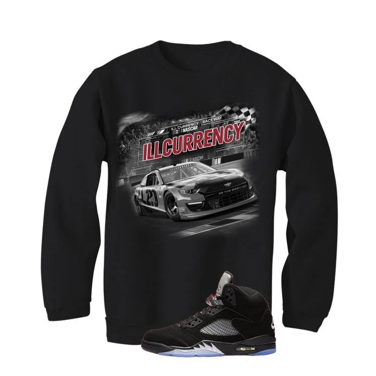 Air Jordan 5 Black Metallic Reimagined Black T-Shirt (Raceway)| illcurrency - Image 4