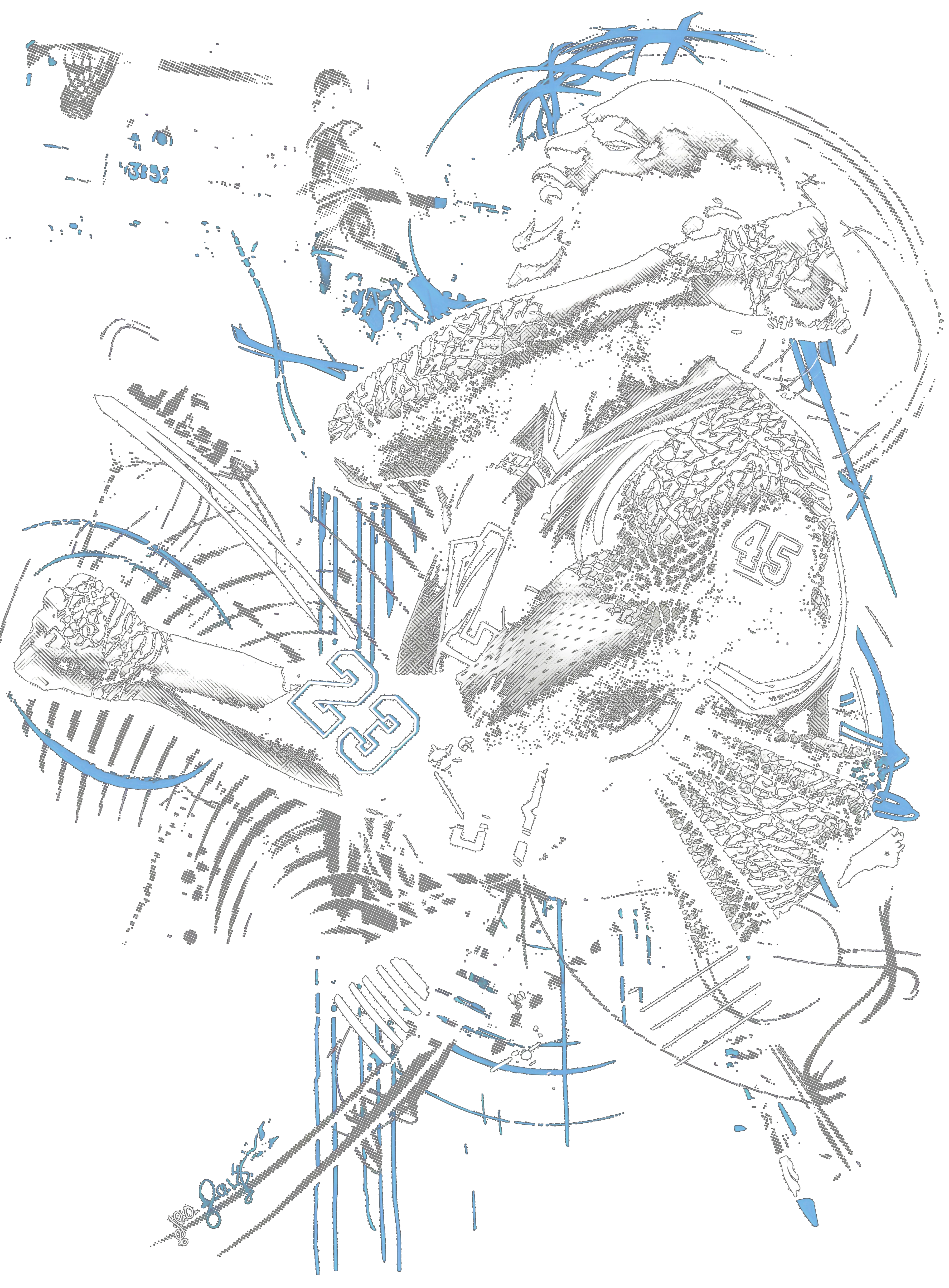 Air Jordan 5 Black/University Blue Matching T-Shirt Black T-Shirt (Jordan)| illcurrency