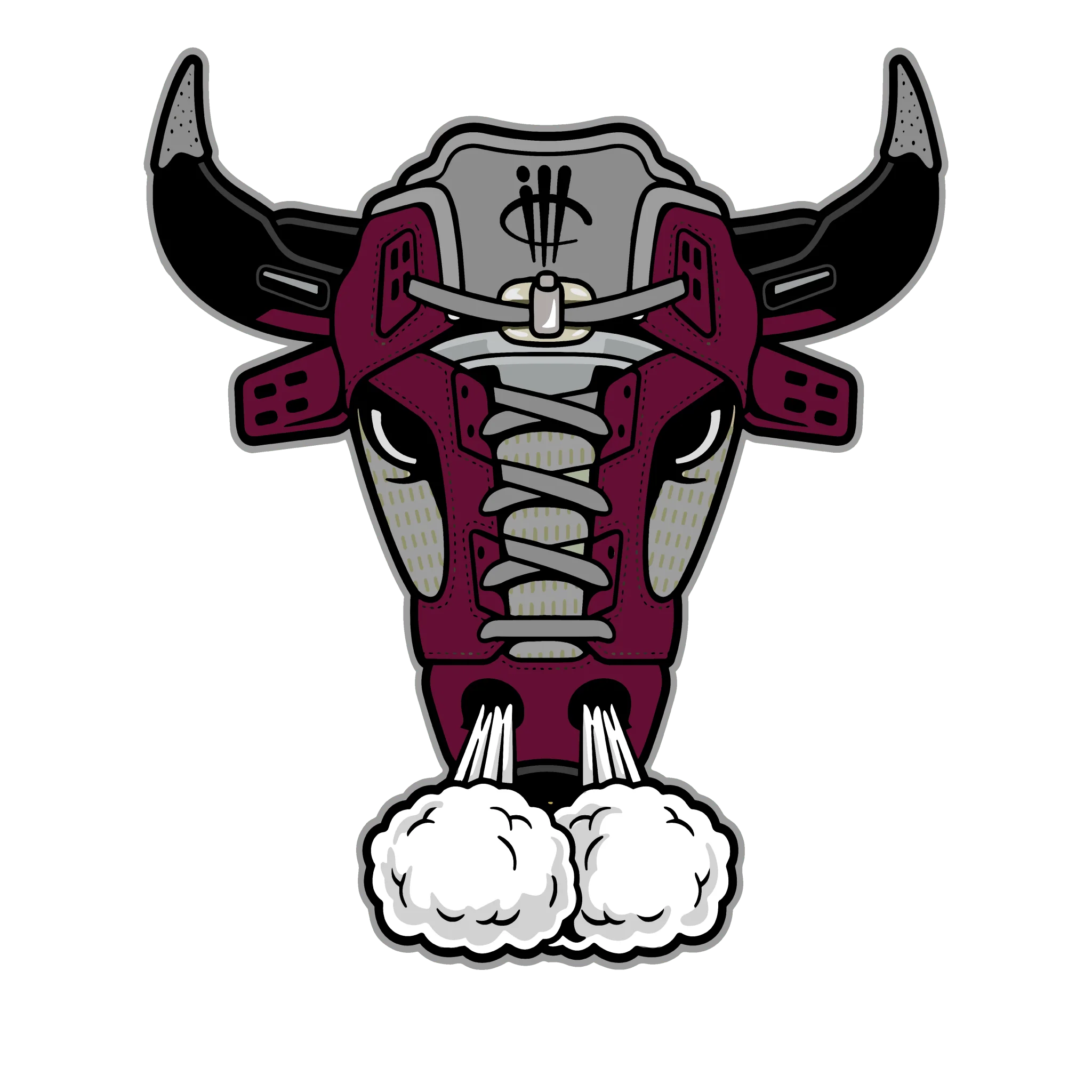 Air Jordan 5 Burgundy - Grey T-Shirt (LACED BULL)