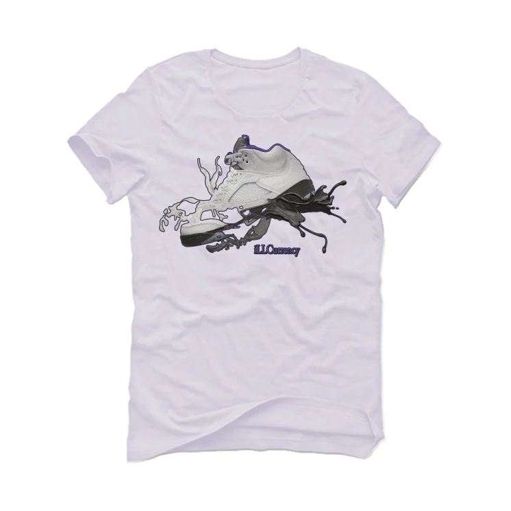 Air Jordan 5 “Concord” White T-Shirt (SPLASH SHOE) - Image 2