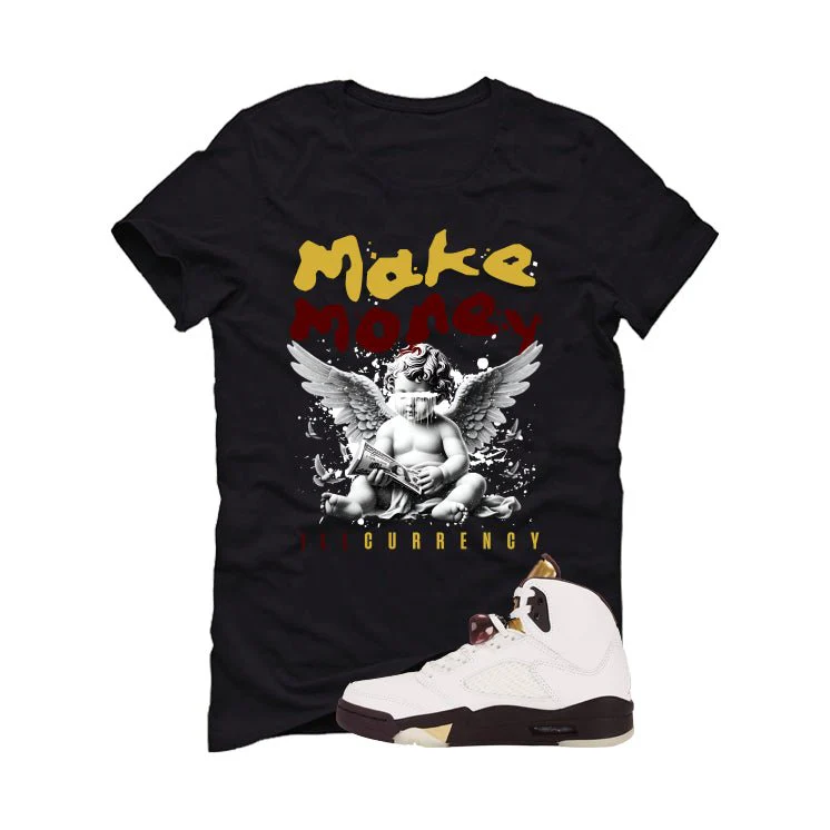 Air Jordan 5 Earth/Metallic Gold Black T-Shirt (Make Money)| illcurrency - Image 2