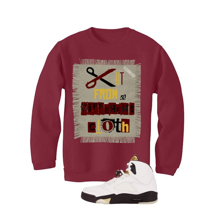 Air Jordan 5 Earth/Metallic Gold Maroon T-Shirt (Cut from a different cloth)| illcurrency - Image 4