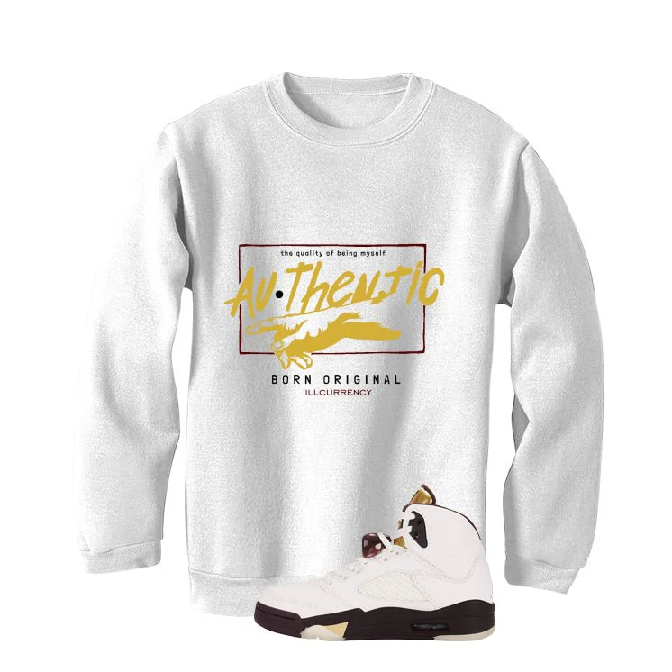 Air Jordan 5 Earth/Metallic Gold White T-Shirt (Authentic)| illcurrency - Image 4