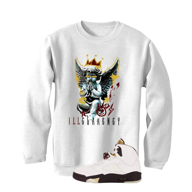 Air Jordan 5 Earth/Metallic Gold White T-Shirt (Graffiti Angel)| illcurrency - Image 4