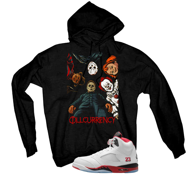 Air Jordan 5 Fire Red Black Tongue Black T-Shirt (illcurrency Nightmare)| illcurrency - Image 3