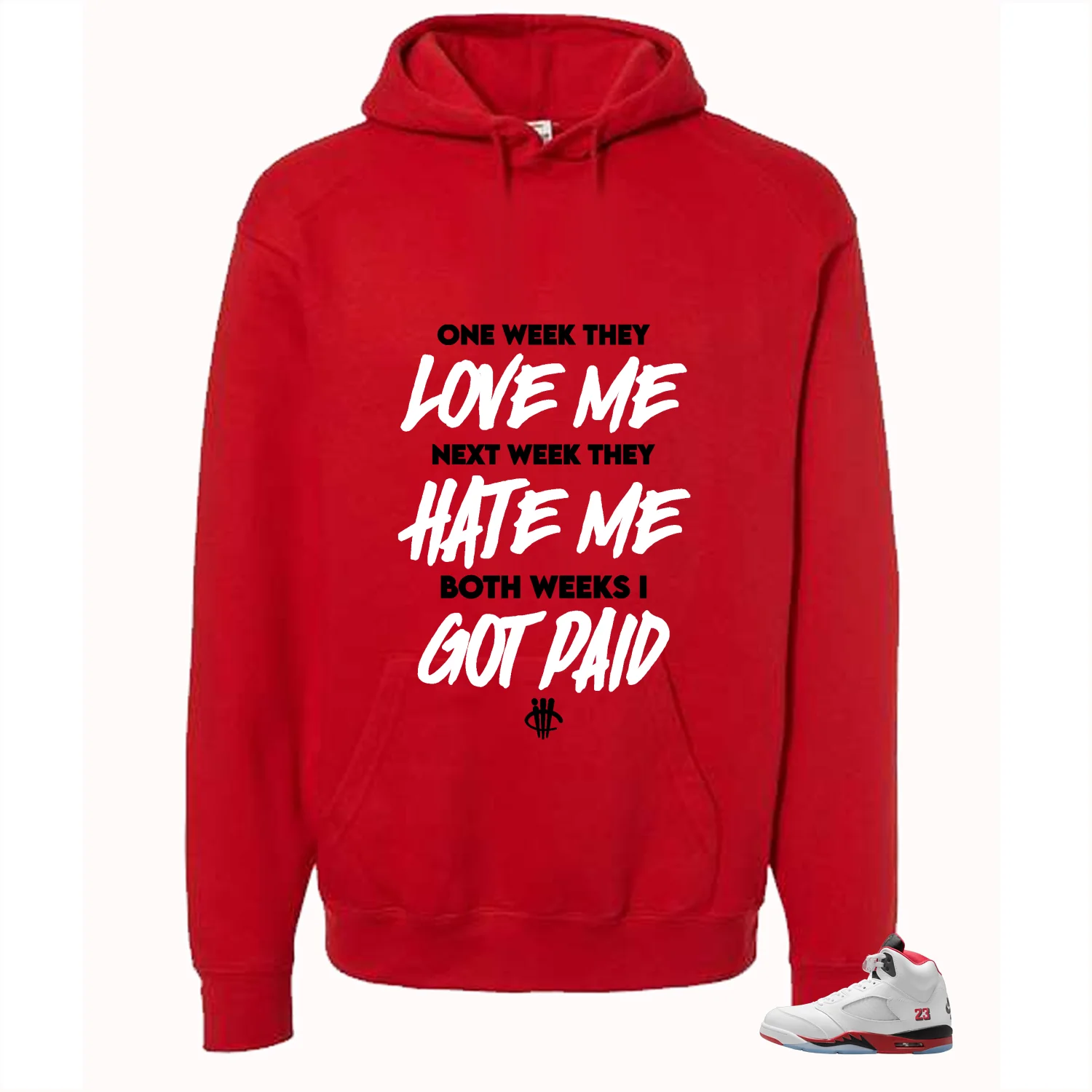 Air Jordan 5 Fire Red Black Tongue Red T-Shirt (Paid)| illcurrency - Image 3