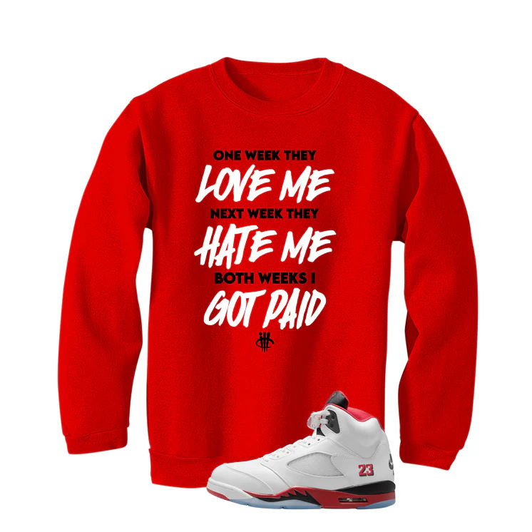 Air Jordan 5 Fire Red Black Tongue Red T-Shirt (Paid)| illcurrency - Image 4