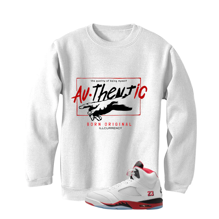 Air Jordan 5 Fire Red Black Tongue White T-Shirt (Authentic)| illcurrency - Image 4