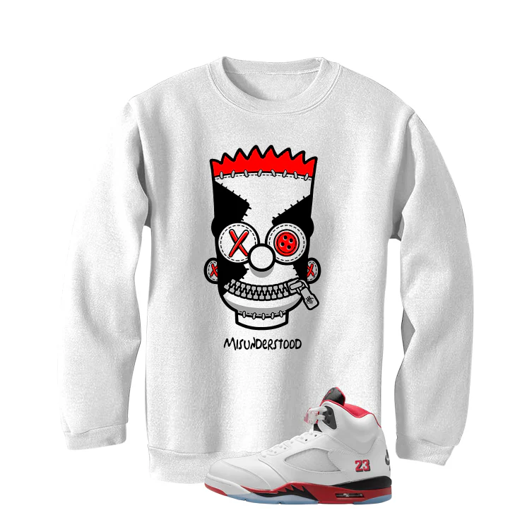 Air Jordan 5 Fire Red Black Tongue White T-Shirt (Misunderstood)| illcurrency - Image 4