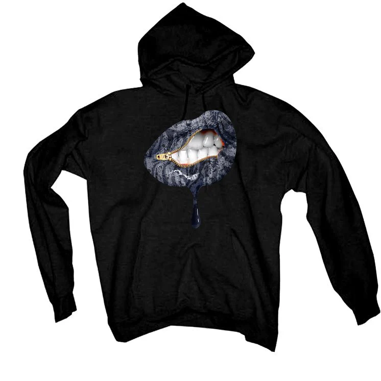 Air Jordan 5 “Georgetown” | illcurrency Black T-Shirt (LIPS UNSEALED) - Image 3