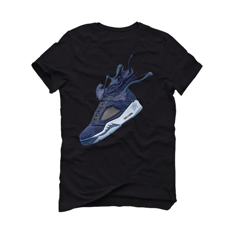 Air Jordan 5 “Georgetown” | illcurrency Black T-Shirt (SPLASH) - Image 2
