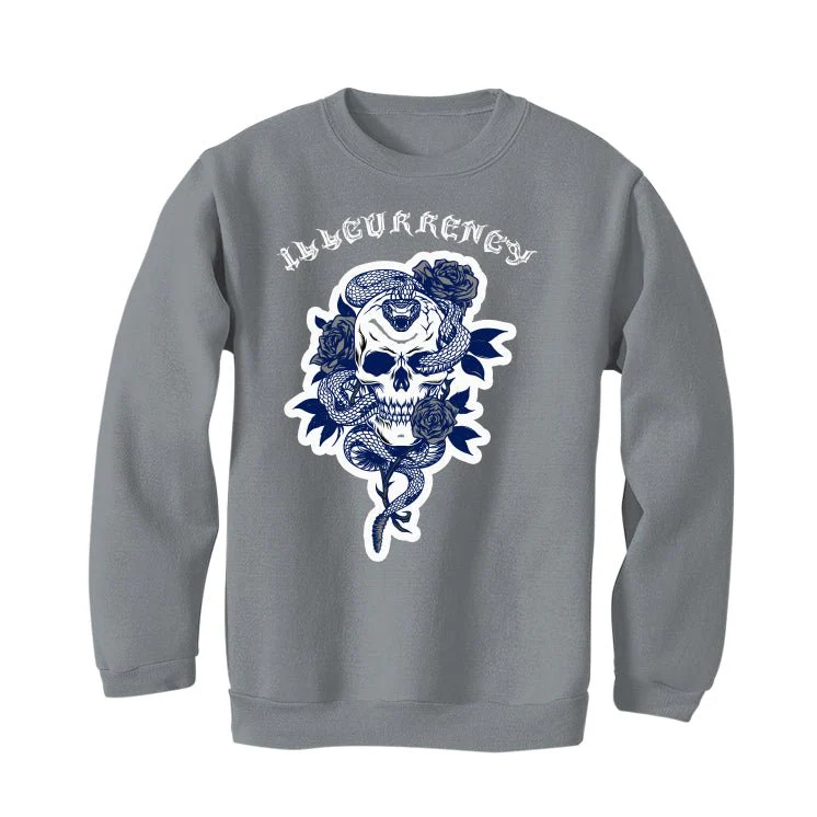 Air Jordan 5 “Georgetown” | illcurrency Grey T-Shirt (Skeleton Rose) - Image 4