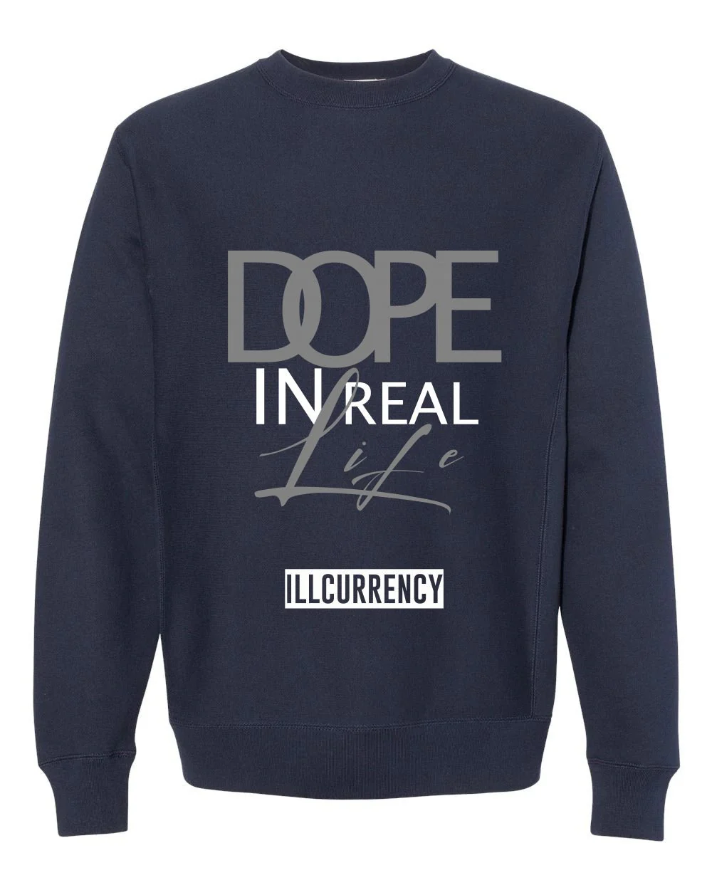 Air Jordan 5 “Georgetown” | illcurrency Navy Blue T-Shirt (DOPE) - Image 4