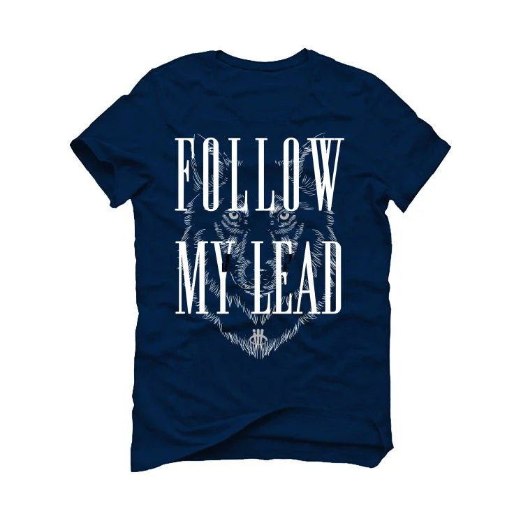 Air Jordan 5 Georgetown Navy Blue T-Shirt (Follow My Lead) - Image 2