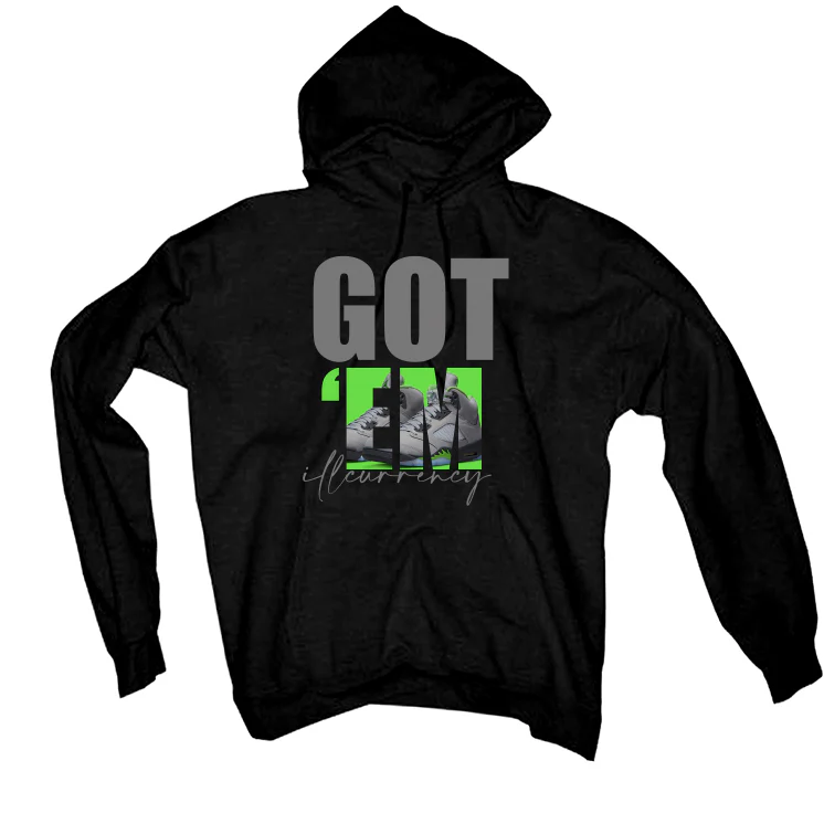 Air Jordan 5 Green Bean Black T-Shirt (Got Em) - Image 3