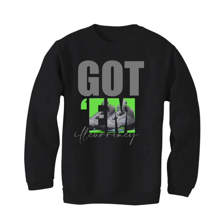 Air Jordan 5 Green Bean Black T-Shirt (Got Em) - Image 4
