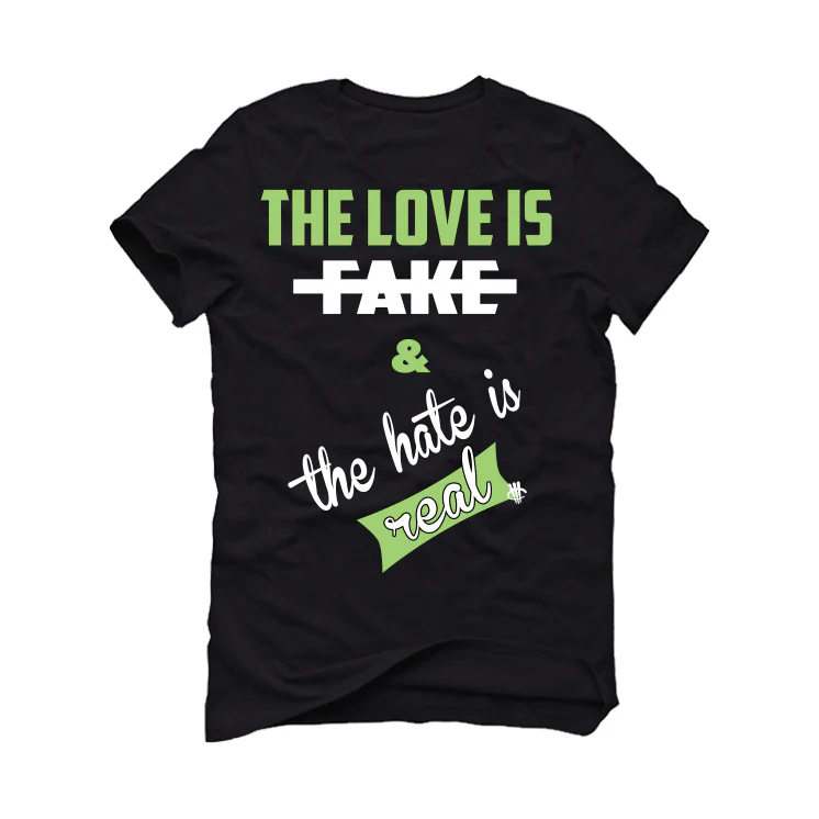 Air Jordan 5 Green Bean Black T-Shirt (Love is Fake) - Image 2