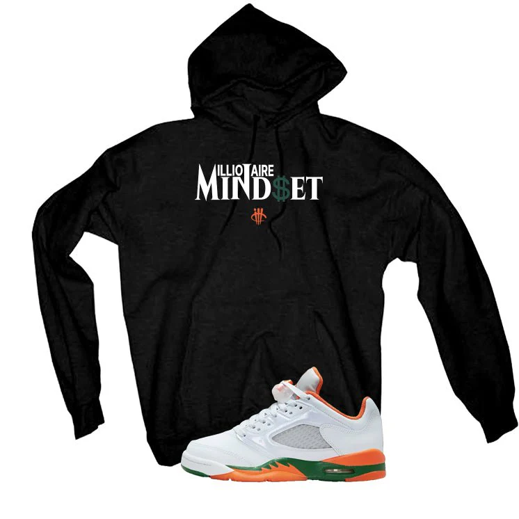 Air Jordan 5 GS Miami Hurricanes Black T-Shirt (Millionaire Mindset)| illcurrency - Image 3