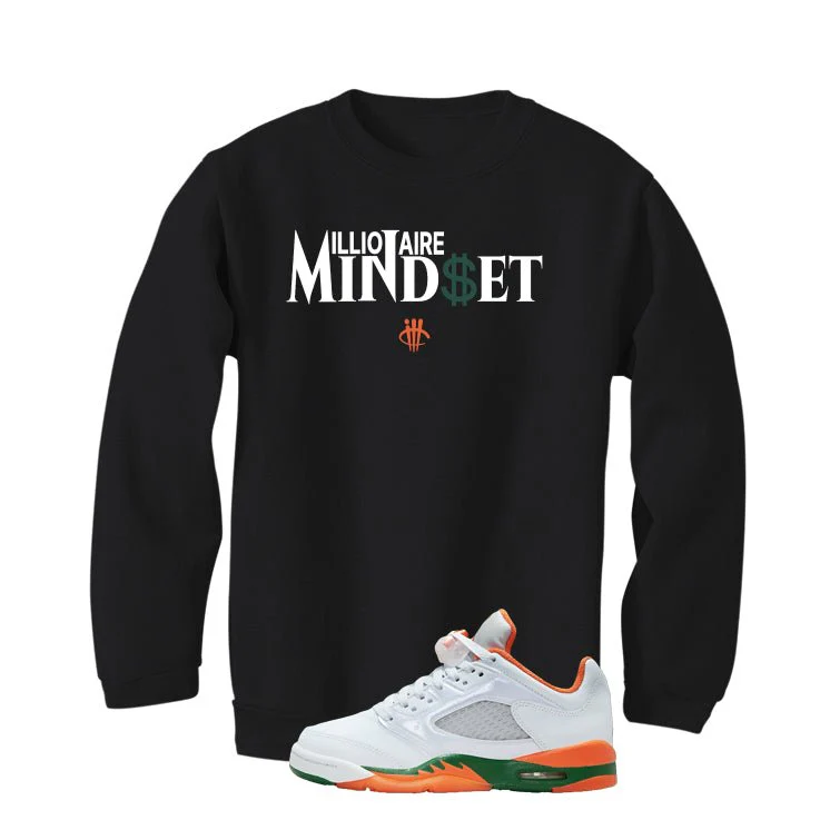 Air Jordan 5 GS Miami Hurricanes Black T-Shirt (Millionaire Mindset)| illcurrency - Image 4