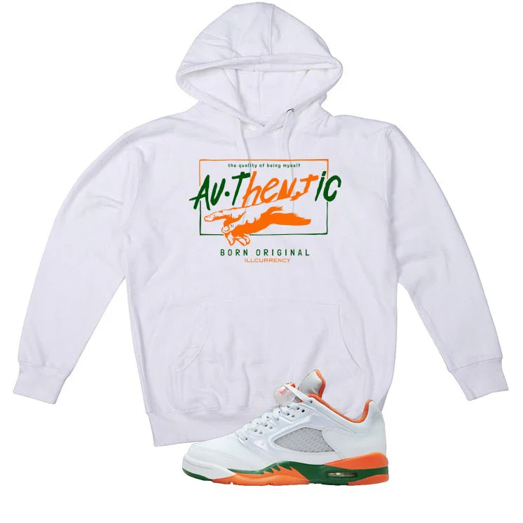 Air Jordan 5 GS Miami Hurricanes White T-Shirt (Authentic)| illcurrency - Image 3