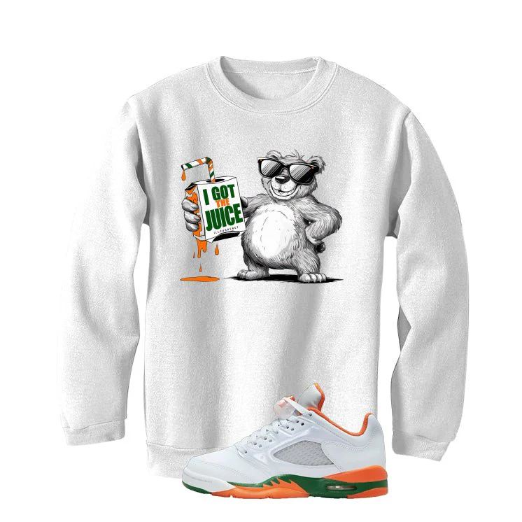 Air Jordan 5 GS Miami Hurricanes White T-Shirt (I got the juice)| illcurrency - Image 4