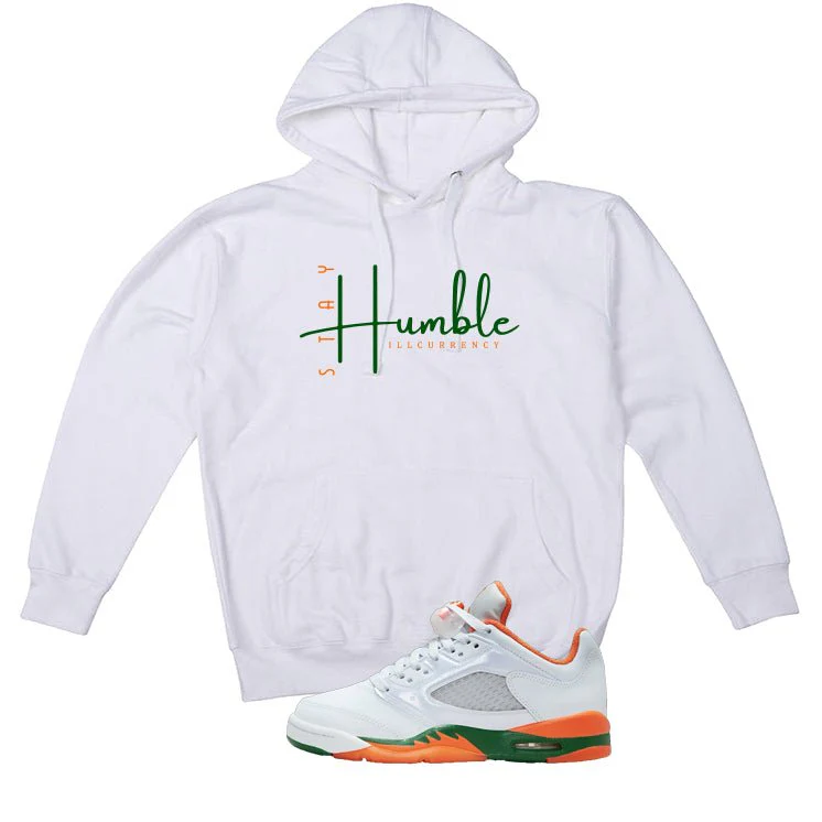 Air Jordan 5 GS Miami Hurricanes White T-Shirt (Stay Humble)| illcurrency - Image 3