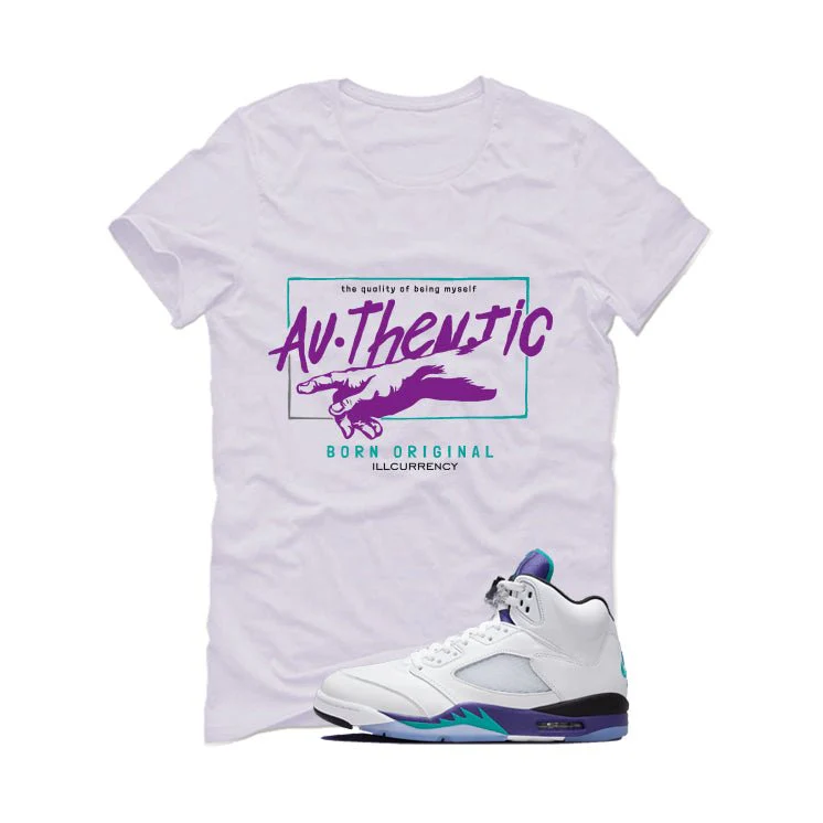 Air Jordan 5 OG Grape White T-Shirt (Authentic)| illcurrency - Image 2