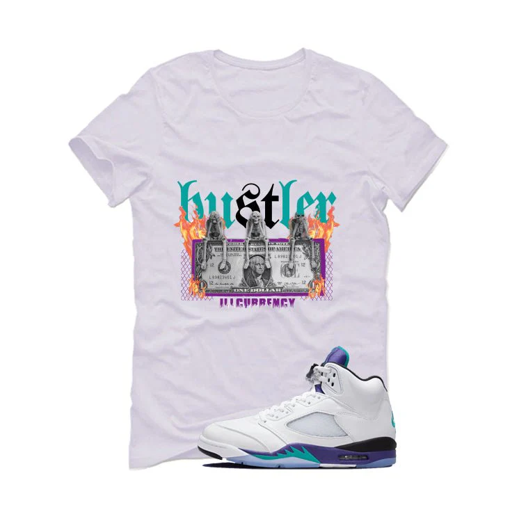 Air Jordan 5 OG Grape White T-Shirt (See No Evil Hustler)| illcurrency - Image 2