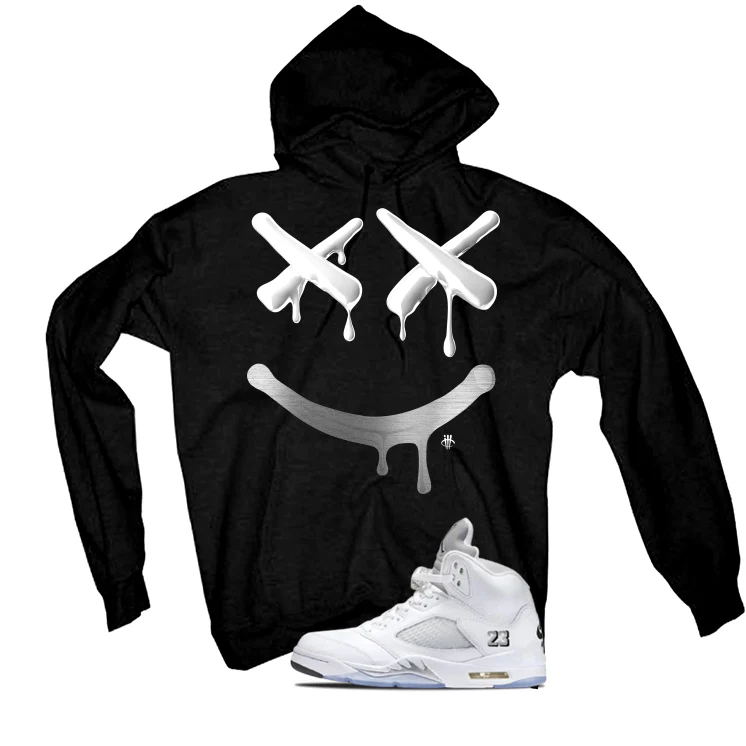 Air Jordan 5 OG White Metallic Matching T-Shirt, Sweatshirts & Hoodies Black T-Shirt (Happy Drip)| illcurrency - Image 3
