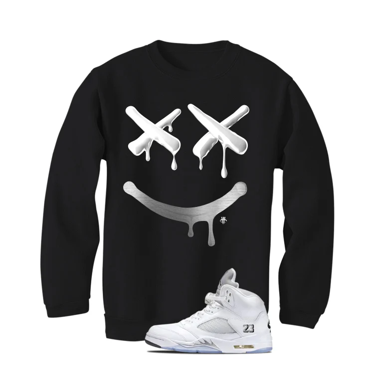 Air Jordan 5 OG White Metallic Matching T-Shirt, Sweatshirts & Hoodies Black T-Shirt (Happy Drip)| illcurrency - Image 4